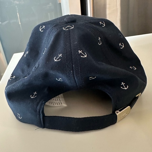 Navy Blue and White Anchor Hat - Picture 2 of 5